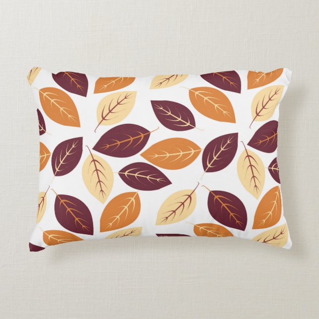 Enkel dekorfärg för Höst löv Prydnadskudde (Framsidan)