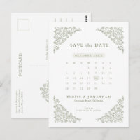 Enkel delikat Blommigt Kalender Spara datum