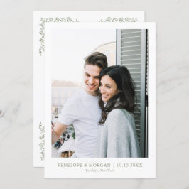 Enkel, delikat Blommigt, tidslös Grönt Foto Spara Datumet