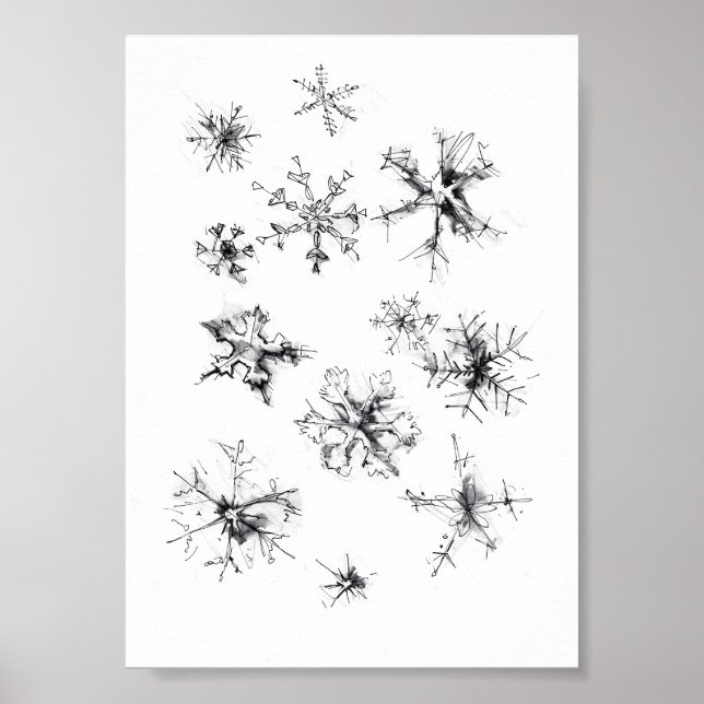 Enkel delikat Snöflingor Poster (Framsidan)