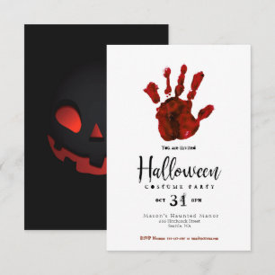 Enkel design Bloody Hand Halloween fest Inbjudan