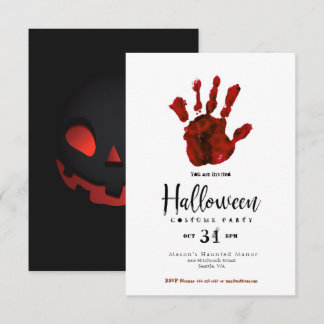 Enkel design Bloody Hand Halloween fest Inbjudan
