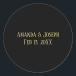 Enkel design för svart&Guld - Cirkelmärke Runt Klistermärke<br><div class="desc">Utformning av mellanliggande Mod - Fyrkantiga fästpunkt</div>