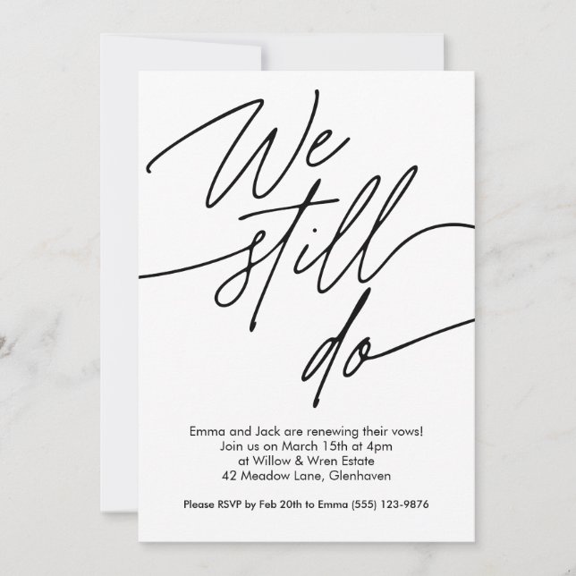 Enkel design för Vow-förnyelseinbjudan Inbjudningar (Framsida)