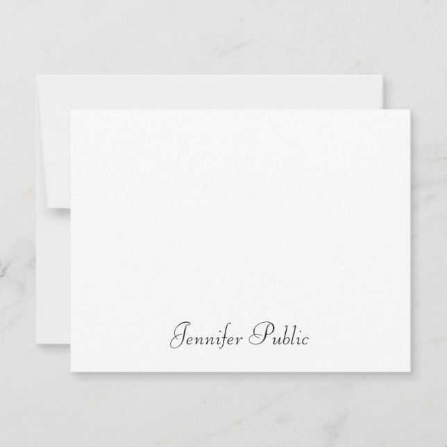 Enkel designa Elegant-handskript Namn-textplattfor Anteckningskort (Framsida)
