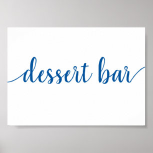 Enkel Dessert Pub Händelsetecken för Fransk blå Poster