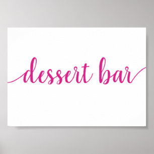 Enkel Dessert Pub Händelsetecken för Shock rosa Poster