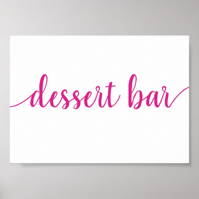 Enkel Dessert Pub | Händelsetecken för Shock rosa Poster (Framsidan)