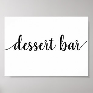 Enkel Dessert Pub Svart skript - valfri händelse Poster