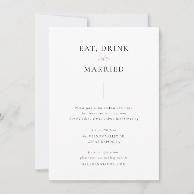 Enkel detalj-kort, Bröllopsdetaljkort Inbjudningar (Framsida)