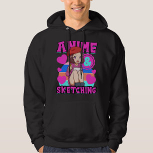 Enkel distraherad av animering och sketchning av k hoodie