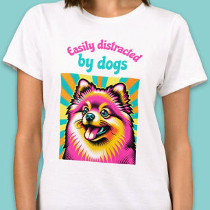Enkel distraherad av hundar popkonsskjorta t shirt