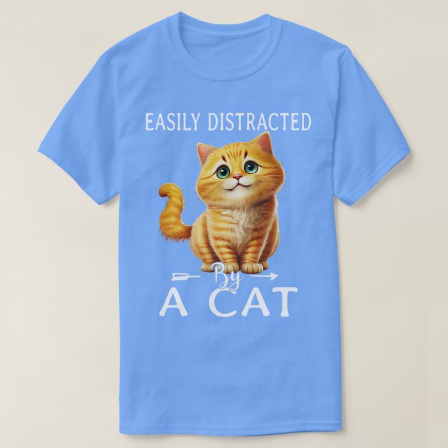 Enkel distraherad av katt 1 t shirt (Design framsida)