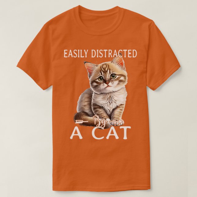 Enkel distraherad av katter 4 t shirt (Design framsida)