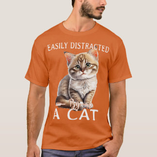Enkel distraherad av katter 4 t shirt