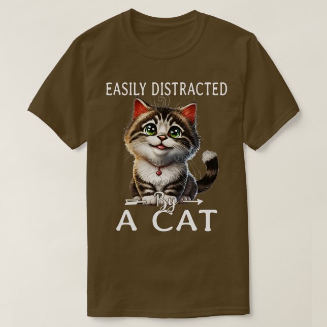 Enkel distraherad av katter 5 t shirt (Design framsida)