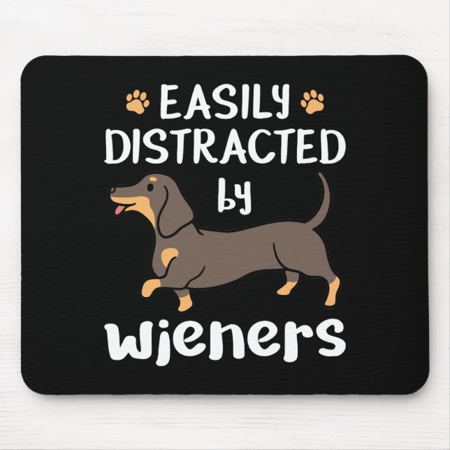 Enkel distraherad av Wiener Funny Dachshund Hund Musmatta (Framsidan)