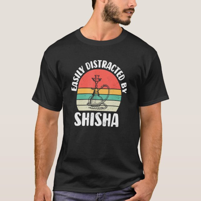 Enkel distrated Hookah Smoking Distraction Shis T Shirt (Framsida)