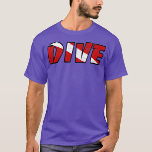 Enkel DIVE-Dyka Rött trollspö Vitt T Shirt
