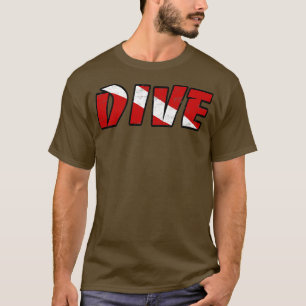 Enkel DIVE-Dyka Rött trollspö Vitt T Shirt