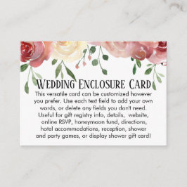 Enkel DIY Personligt bröllp Rosa Blommigt Tilläggskort
