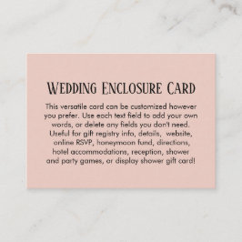 Enkel DIY Personligt bröllp Rosa Tilläggskort