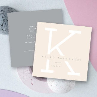 Enkel, djärv monogram, modern, minimalistisk stil fyrkantigt visitkort