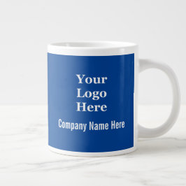 Enkel, djup blå och vit Logotyp hit Jumbo Mugg