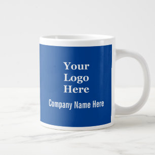 Enkel, djup blå och vit Logotyp hit Jumbo Mugg