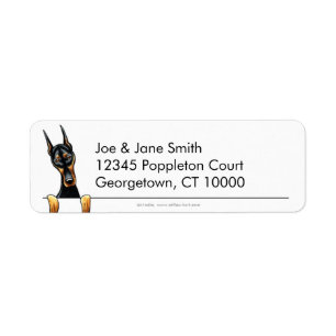 Enkel DobermanPinscher rent n Returadress Etikett