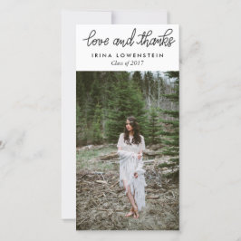 Enkel doktorand- kärlek- och tacktypografi tack kort