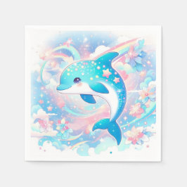 Enkel dophin Baby Shower Pappersservett