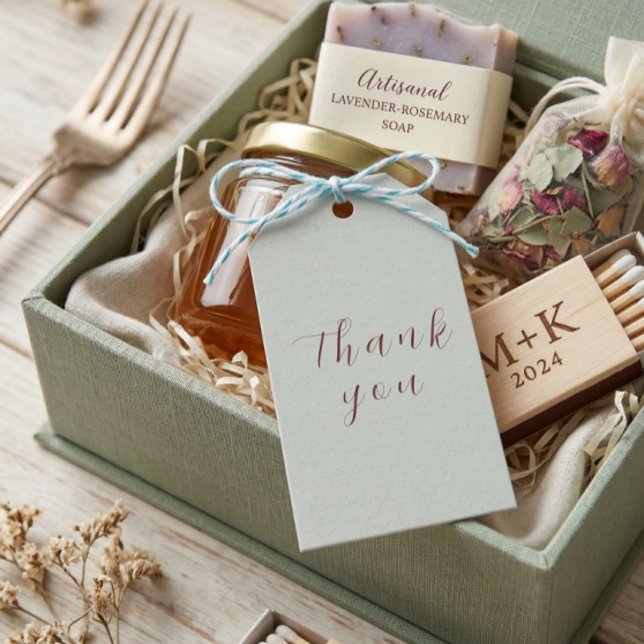 Enkel Dove Grå Akvarell Vildblomma Blommig  Presentetikett (Skapare uppladdad)