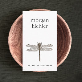 Enkel Dragonfly Nature Professionell White Visitkort