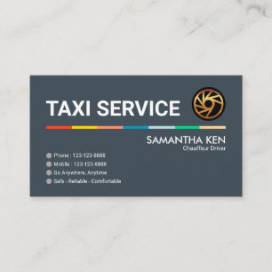 Enkel drivrutin för Taxi med stensfärgad linje Visitkort