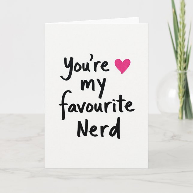 Enkel Du Är Mitt Favorit Nerd-kort Kort (Framsida)