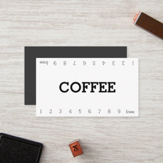Enkel Dubbel Nummer Kaffekort Med Stämpel Lojalitetskort
