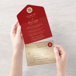 Enkel Dubbla i cirkel - lycka i kinesiska Bröllop