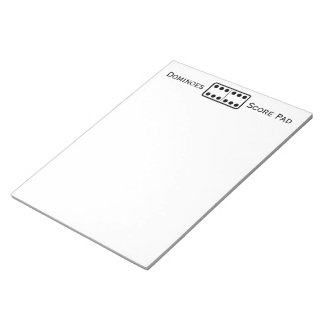 Enkel Dubbla - Sixes Domino-spel-poängpad vit Anteckningsblock