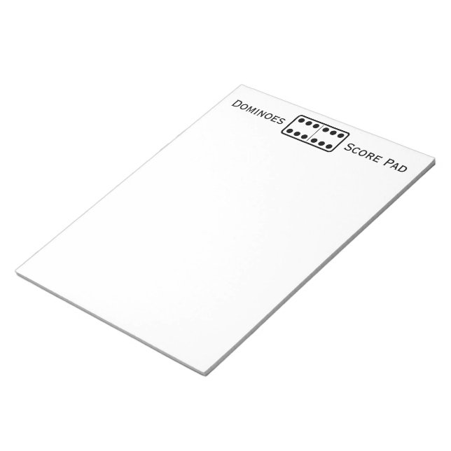 Enkel Dubbla - Sixes Domino-spel-poängpad vit Anteckningsblock (Vinklad)
