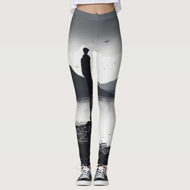 enkel d'une person skriver ut äldre leggings (Framsida)