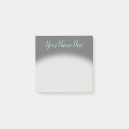 Enkel dunkel grå bakgrund och pudrar blåttnamn post-it block