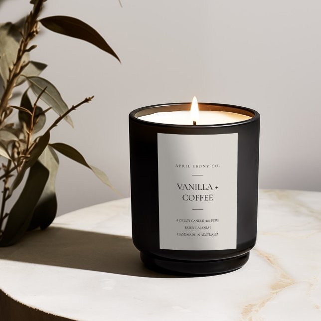 ENKEL DUSKY EGG IVORY WHITE MINIMAL MODERN CANDLE MAT ETIKETT (Skapare uppladdad)