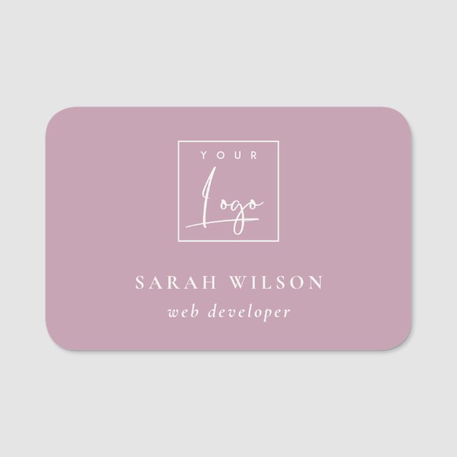 Enkel Dusky Rosa Anpassningsbar Promotional Busine Namnbricka (Framsida)
