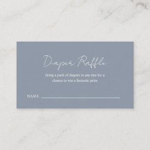 Enkel Dusty Blue Boy Shower Diaper Raffle Tilläggskort