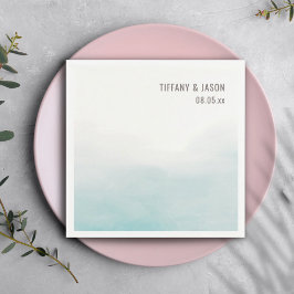 Enkel Dusty Blue Personlig Bröllop Cocktail Pappersservett