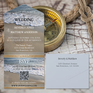 Enkel Dusty Blue Sandy Beach Wedding