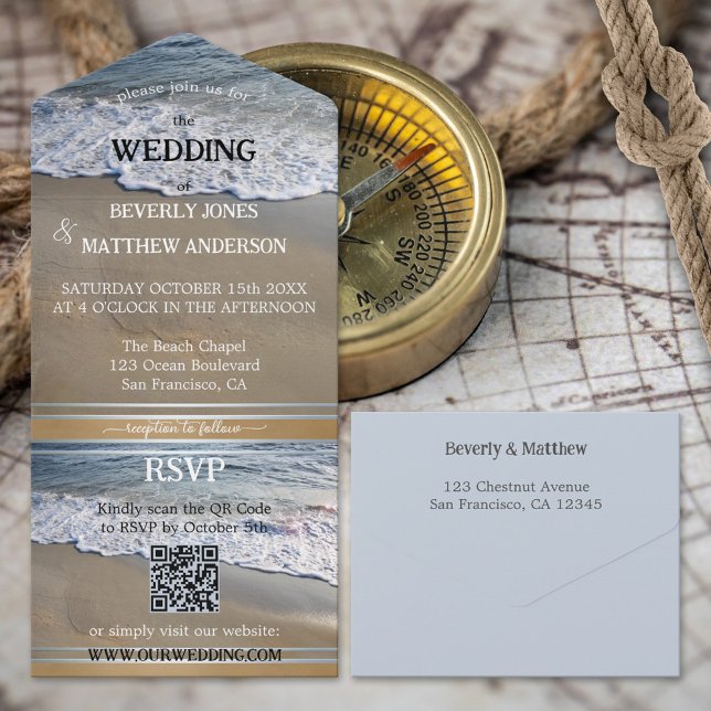 Enkel Dusty Blue Sandy Beach Wedding (Skapare uppladdad)