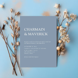 Enkel Dusty Blue Wedding-inbjudan Inbjudningar