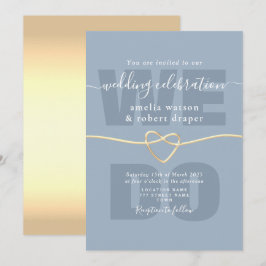 Enkel Dusty Blue Wedding-inbjudan Inbjudningar